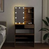 vidaXL Garnitura toaletne mize z LED-om artisan hrast inženirski les | Shoptok.si