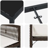 vidaXL komplet za jedilnico v vrtu 5 pcs rjava poli ratan | Shoptok.si