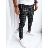 DStreet Black Mens Casual Checkered Trousers