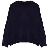 Trendyol Curve Navy Blue Crew Neck Soft Textured Knitwear Sweater Cijene
