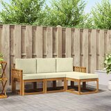  Set vanjskih sofa 4 kom. Prirodna i krem Smeđa 189,5 x 122,5 x 73 cm | shoptok.hr