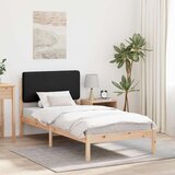  Krevetni okvir s tapiciranim uzglavljem Crna 75 x 190 cm | shoptok.hr