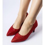 Gemre Red Glitter Low Heels Pescara | shoptok.hr