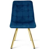  Okretna stolica CIEZA 360, tamnoplavi baršun, zlatne metalne noge, set 3 kom | shoptok.hr