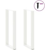  Noge za barsko mizo v obliki črke U, 2 kosa, bele barve, 40 x (100-101) cm, jeklo | Shoptok.si
