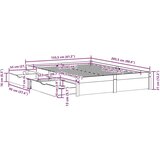 vidaXL Okvir kreveta bez madraca bijeli 150x200 cm od masivne borovine | shoptok.hr