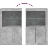 vidaXL Stranska omarica z LED lučkami betonsko siva inženirski les | Shoptok.si