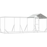 Vanjski kavez za pse s krovom srebrni 6x2x2,5 m pocinčani čelik | shoptok.hr