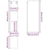 Viseći ormarić s policom Riga Siva Sonoma 20 x 29 5 x 80 cm | shoptok.hr