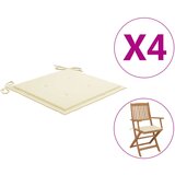 vidaXL Blazine za vrtne stole 4 kosi krem 40x40x3 cm Cene