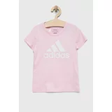 Adidas Dječja pamučna majica kratkih rukava G BL boja: ružičasta