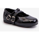 Boto Black Patent Leather Children's Ballerina Flats with Straps Margenis | ePonuda.com