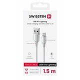 Swissten kabel USB/Lightning TEXTILE II, 3A, 480 Mb/s, 1,5m bijelo-srebrni | shoptok.hr