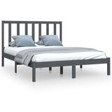  Posteljni okvir siv iz trdne borovine 135x190 cm 4FT6, (20707550) | Shoptok.si