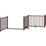 vidaXL Ograda za pse z vrati zložljiva 6 panelov rjava 480 cm les | Shoptok.si
