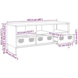 vidaXL TV omarica bela 101,5x39x43,5 cm hladno valjano jeklo | Shoptok.si