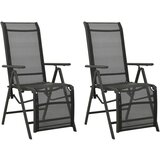Maison Chic Nastavljivi vrtni stoli - Stol za vrt 2 kosa tekstil in aluminij črni JS65, (21878812) | Shoptok.si