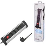 Logilink produžni kabl 4 mesta, 2 USB, prekidač, stalak, 3.0m, aluminium ( 4798 ) Cene