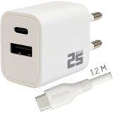 Redline Punjač sa USB-C kablom, 1 x USB-A, 1 x USB-C, brzi, 25W - PQ256AC+CC1.2M60W | shoptok.hr