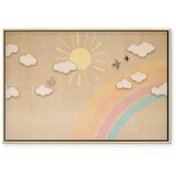  Slika - Holiday Sky - Sunny Day with a Rainbow and Flying Birds 120x80 U prirodnom drvenom okviru | shoptok.hr