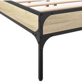 vidaXL Posteljni okvir sonoma hrast 160x200 cm inž. les in kovina | Shoptok.si