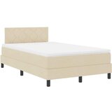 vidaXL Postelja z vzmetnico z vzmetnico krema 120 x 200 cm blago, (5000127353) | Shoptok.si