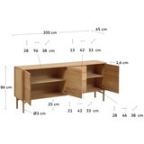 Kave Home Niska komoda u dekoru hrasta u prirodnoj boji 200x86 cm Lenon – | shoptok.hr
