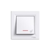 Schneider Asfora, 1P taster 10A zvono, lokator, beli Electric EPH1700321