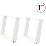 Furnova Noge kavne mize v obliki črke U 2 kosa Bela 70x(42-43) cm Jeklo, (21912961) | Shoptok.si