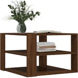 vidaXL Klubska mizica dimljeni hrast 59,5x59,5x40 cm inženirski les | Shoptok.si