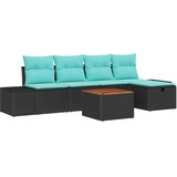 Sjedeća garnitura za vrt 6 kom. Crna poliratan 294 x 117 x 85 cm | shoptok.hr