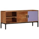Maison Chic TV omarica - TV stojalo - Televizijska omarica medeno rjava in siva 110x30x50 cm trden akacijev les, (21701264) | Shoptok.si