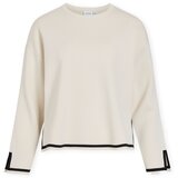 Vila Puloverji Sway Contrast Knit - Birch/Black Bela Cene