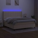  Krevet box spring s madracem LED krem 180x200 cm od tkanine | shoptok.hr
