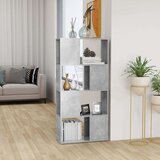 Ormarić za knjige / Paravan - Sobna pregrada boja betona 60x24x124 5 cm - Beton siva 1 60 x 24 x 124.5 cm | shoptok.hr