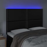  Uzglavlje crno 144x5x118/128 cm od umjetna koža | shoptok.hr