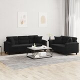  2-dijelni set sofa s jastucima crni od mikrovlakana Cijene