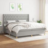 vidaXL Krevet s oprugama i madracem svjetlosivi 200 x 200cm od tkanine | shoptok.hr