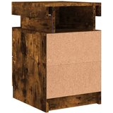 vidaXL Noćni ormarić s LED svjetlima boja dimljenog hrasta 35x39x55 cm | shoptok.hr