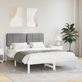vidaXL Posteljni okvir z oblazinjenim vzglavjem Svetlo siva | Shoptok.si