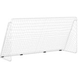 vidaXL Nogometni gol z mrežo bel 366x122x182 cm jeklo | Shoptok.si