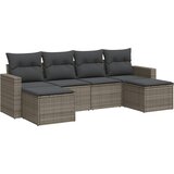  6-dijelni set vrtnih sofa od poliratana s jastucima sivi | shoptok.hr