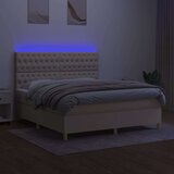  Krevet box spring s madracem LED krem 180x200 cm od tkanine | shoptok.hr
