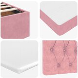 Otomanski posteljni okvir z vzmetnicami roza 200x200cm žamet, (22053123) | Shoptok.si