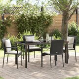 vidaXL Set od 5 dijelova vrtne blagovačke garniture s jastučićima crni poli ratan | shoptok.hr