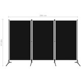 vidaXL Paravan 3-delni črn 260x180 cm | Shoptok.si
