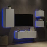  The Living Store Stenske TV omarice z LED lučkami 4 kosi bela - Stenska TV Omarica, (21555842) | Shoptok.si