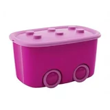 Kis Škatla za shranjevanje na kolesih Keter Funny Box (D x Š x V: 32 x 58 x 38,5 cm, plastika, barva: roza)
