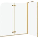  Ograda za tuš Zlatno 120 x 68 x 130 cm ESG staklo i aluminij | shoptok.hr