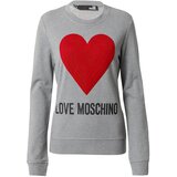 Love Moschino Majica 'FELPA' siva / rdeča | Shoptok.si